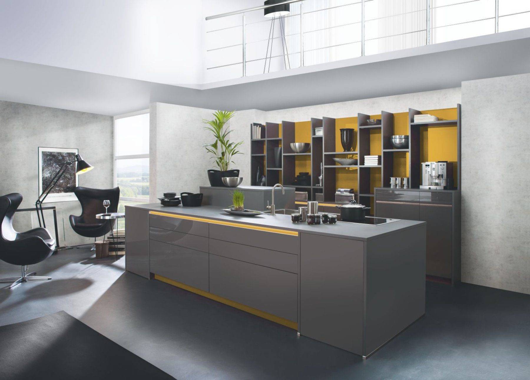 Bauformat Grey Gloss Handleless Kitchen | Zara Kitchen Design, Wokingham