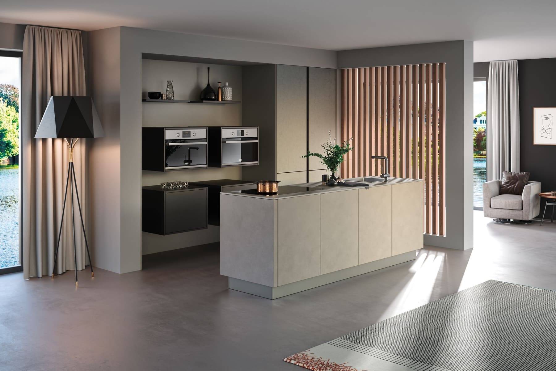 Rotpunkt Stone Handleless Kitchen 3 | Zara Kitchen Design, Wokingham