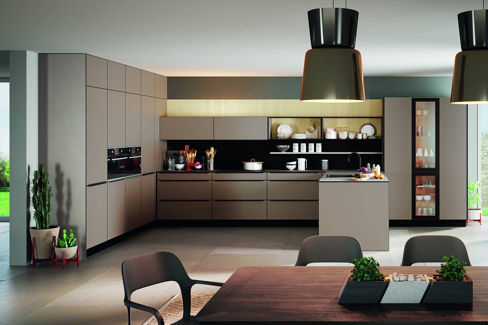 Rotpunkt Matt Terra Grey U Shaped Kitchen 1 | Zara Kitchen Design, Wokingham
