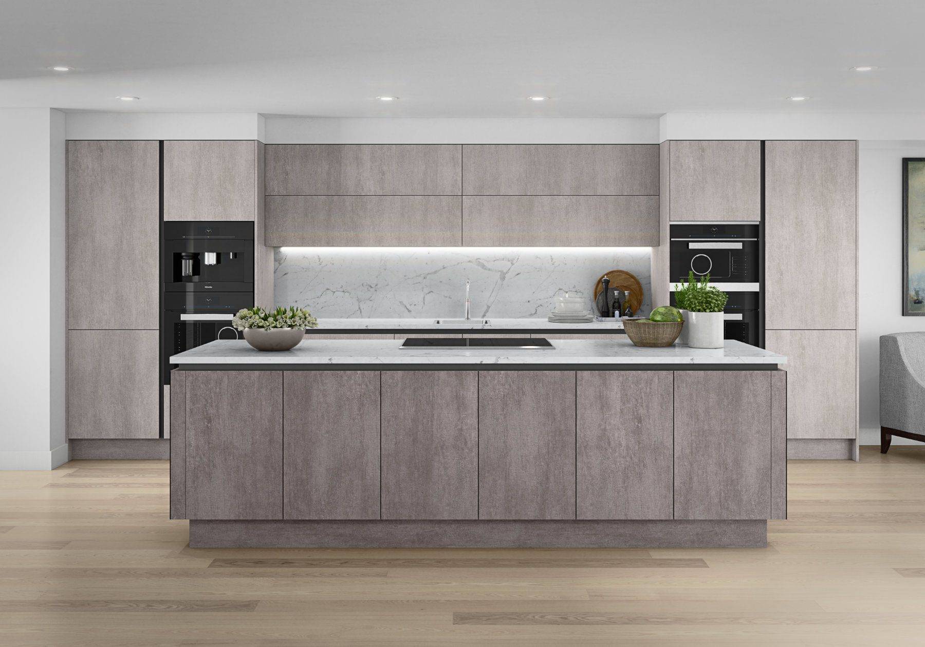 Daval Stone Handleless Kitchen | Zara Kitchen Design, Wokingham