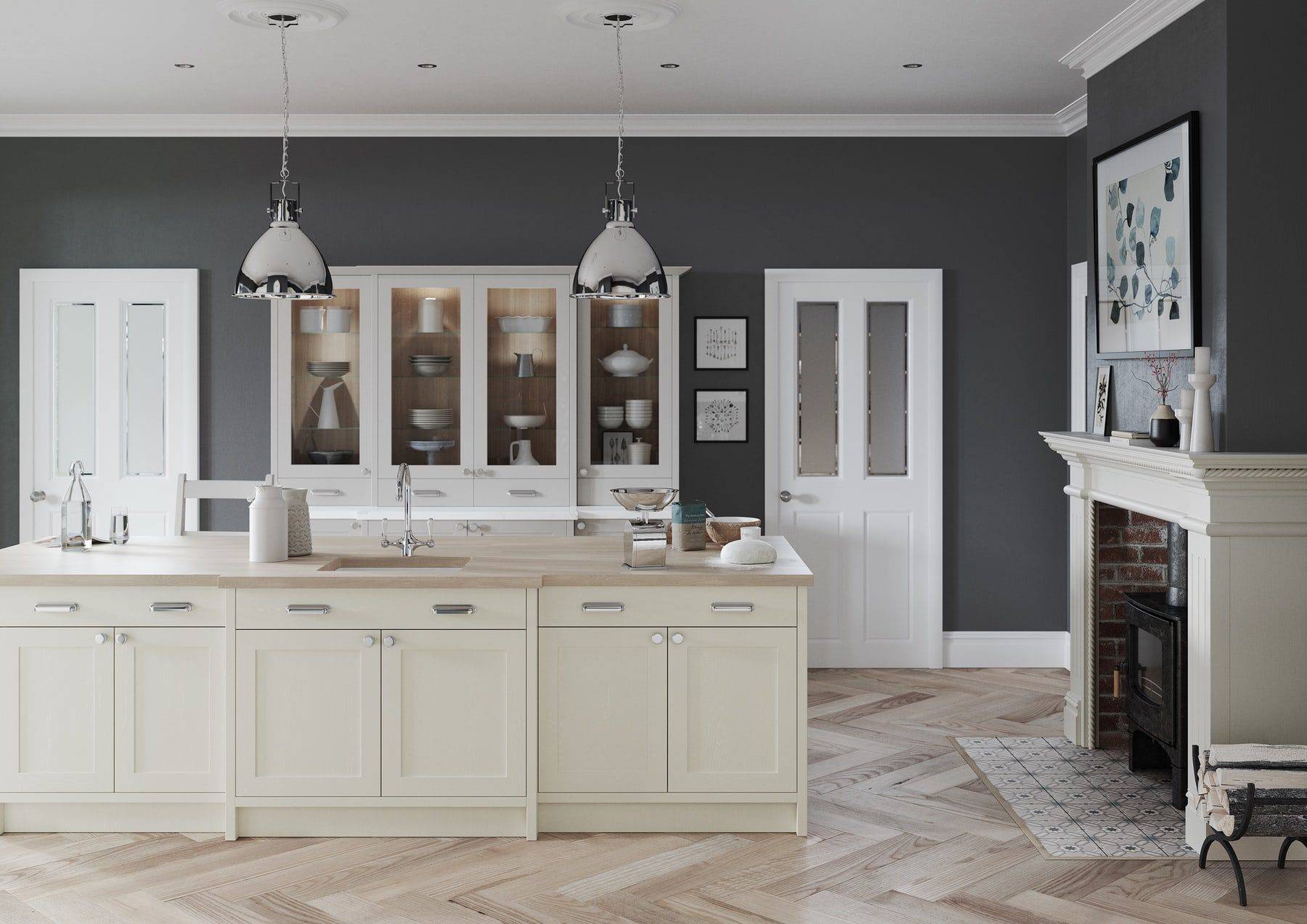 Aldana Ivory And Stone Shaker Kitchen | Stanford Design, Upminster