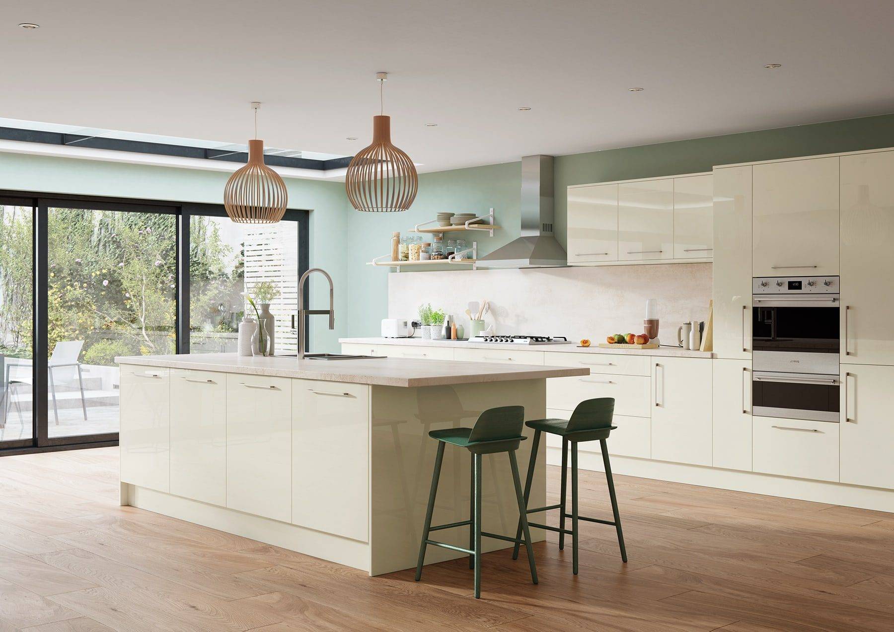 Zola Gloss Porcelain Kitchen With Island | Stanford Design, Upminster