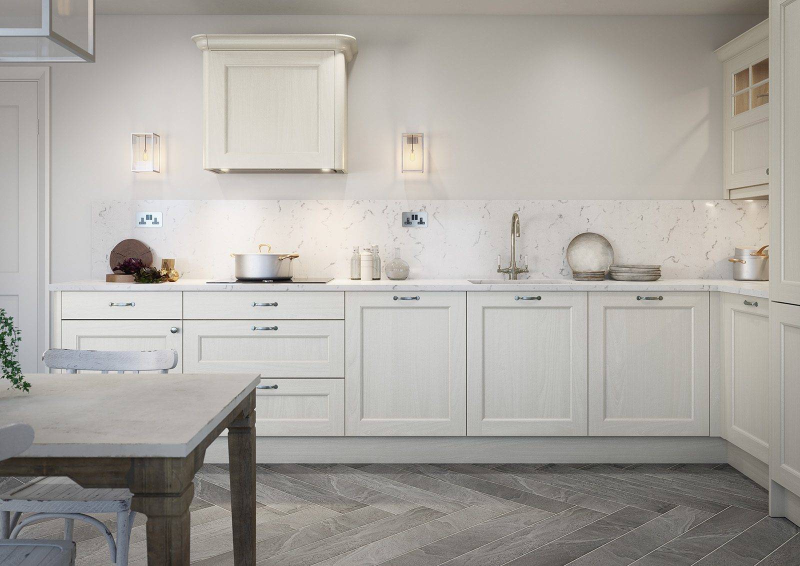 Second Nature White Painted Wood Shaker Kitchen | Stanford Design, Upminster