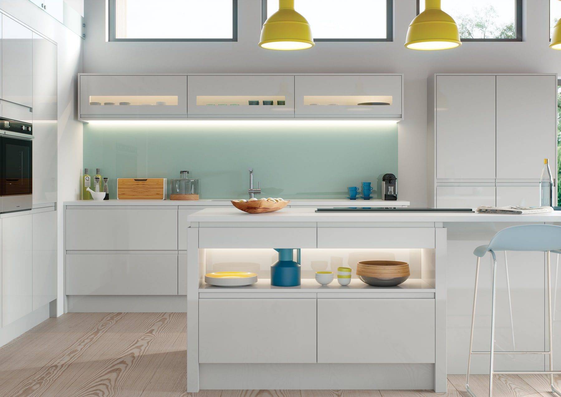 Strada Gloss Light Grey Kitchen | Stanford Design, Upminster