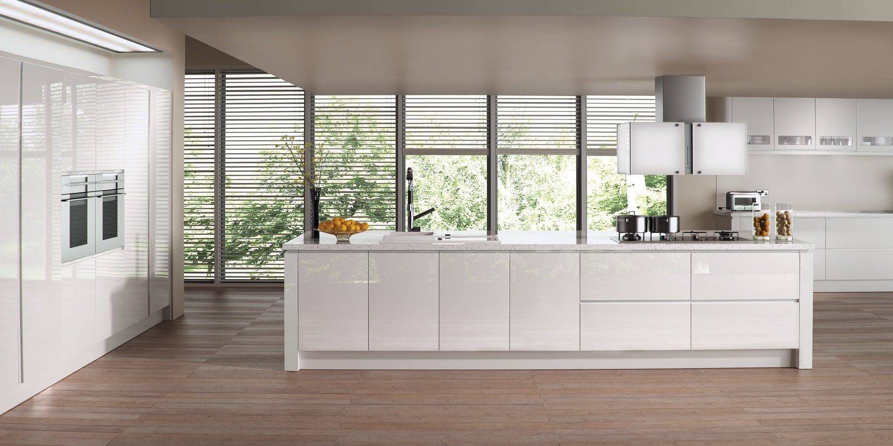 Strada Gloss White Handleless Kitchen | Stanford Design, Upminster