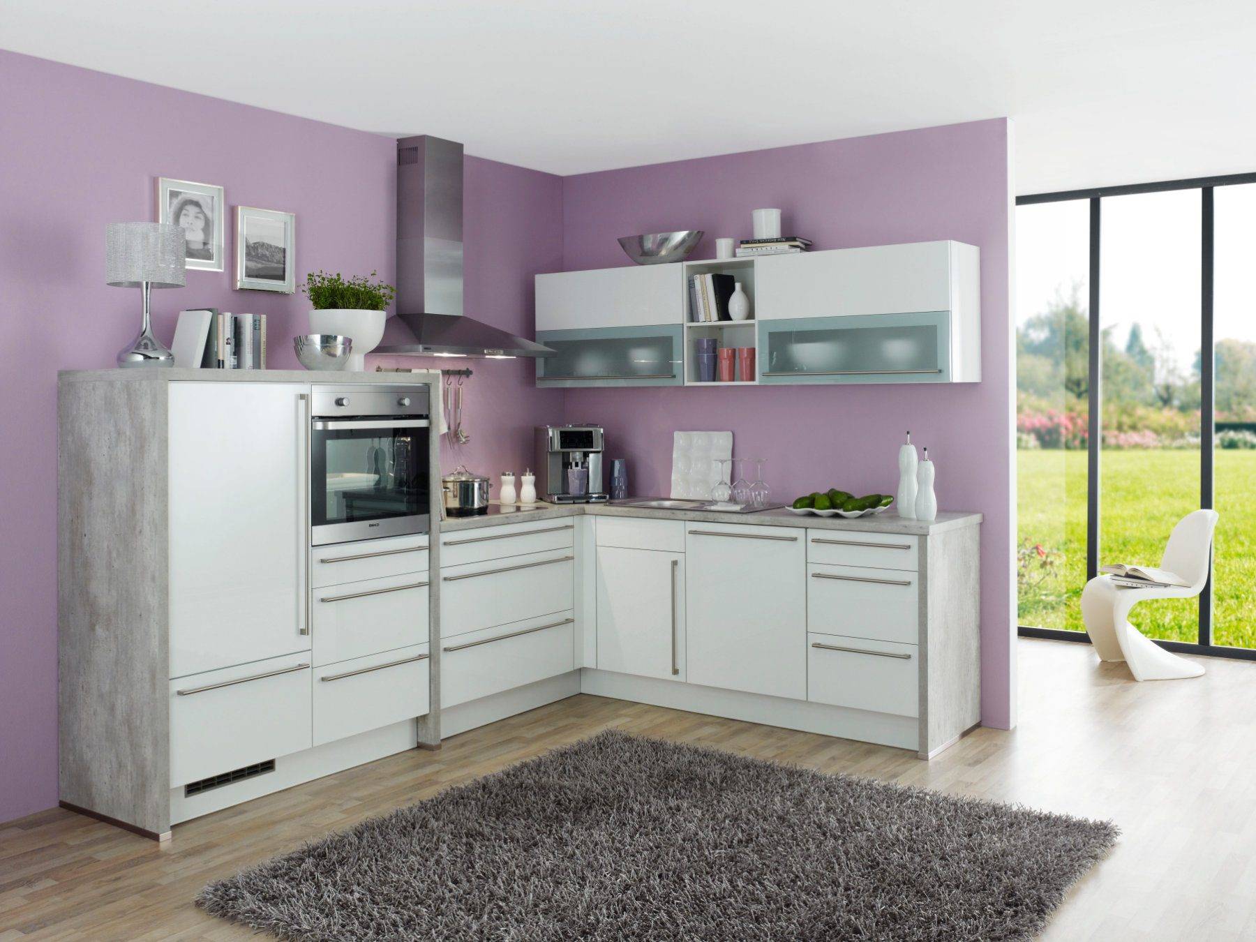 Bauformat Berger White L Shaped Kitchen 1 | Cotswood Kitchens, Blockley
