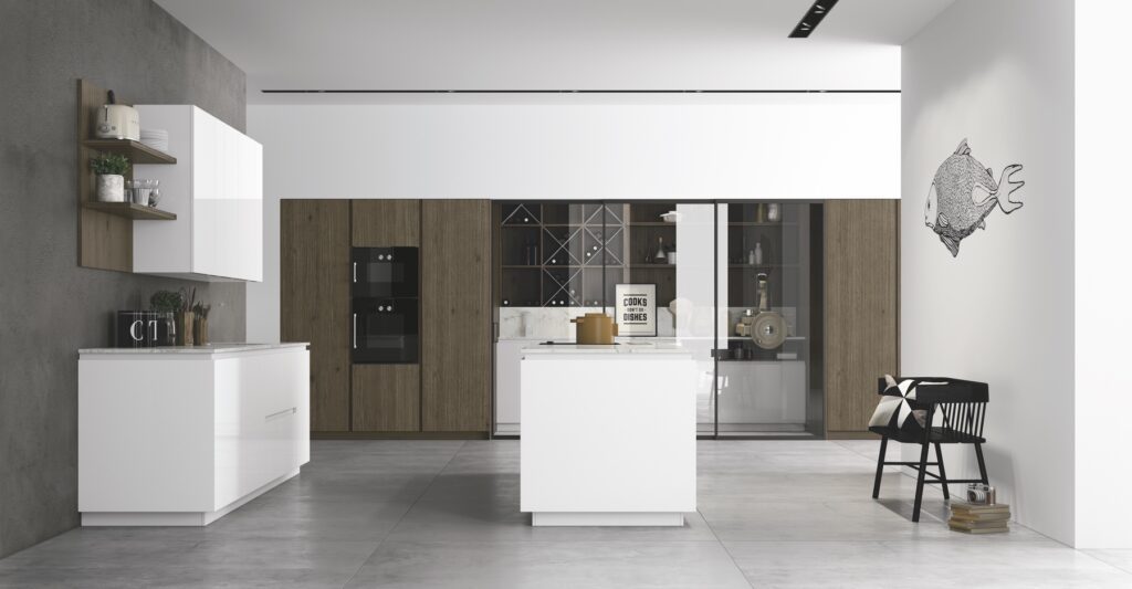 Doimo Modern Gloss Wood Kitchen | Vegas Kitchens, Folkestone