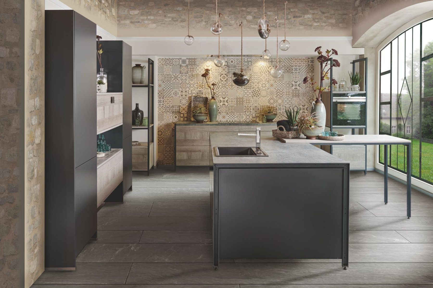 Bauformat Matt Charcoal Handleless Kitchen | Kubo Kitchens