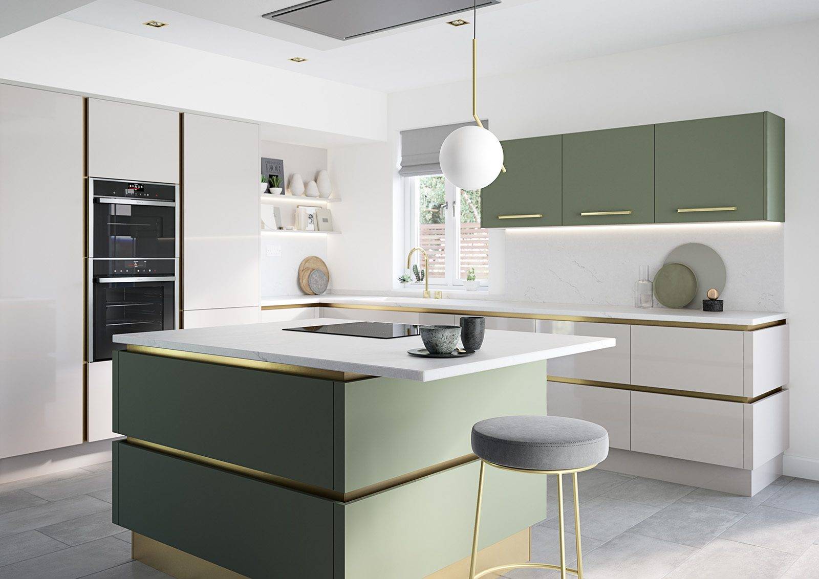 Second Nature Matt Handleless Kitchen With Island | My Dream Kitchen, London