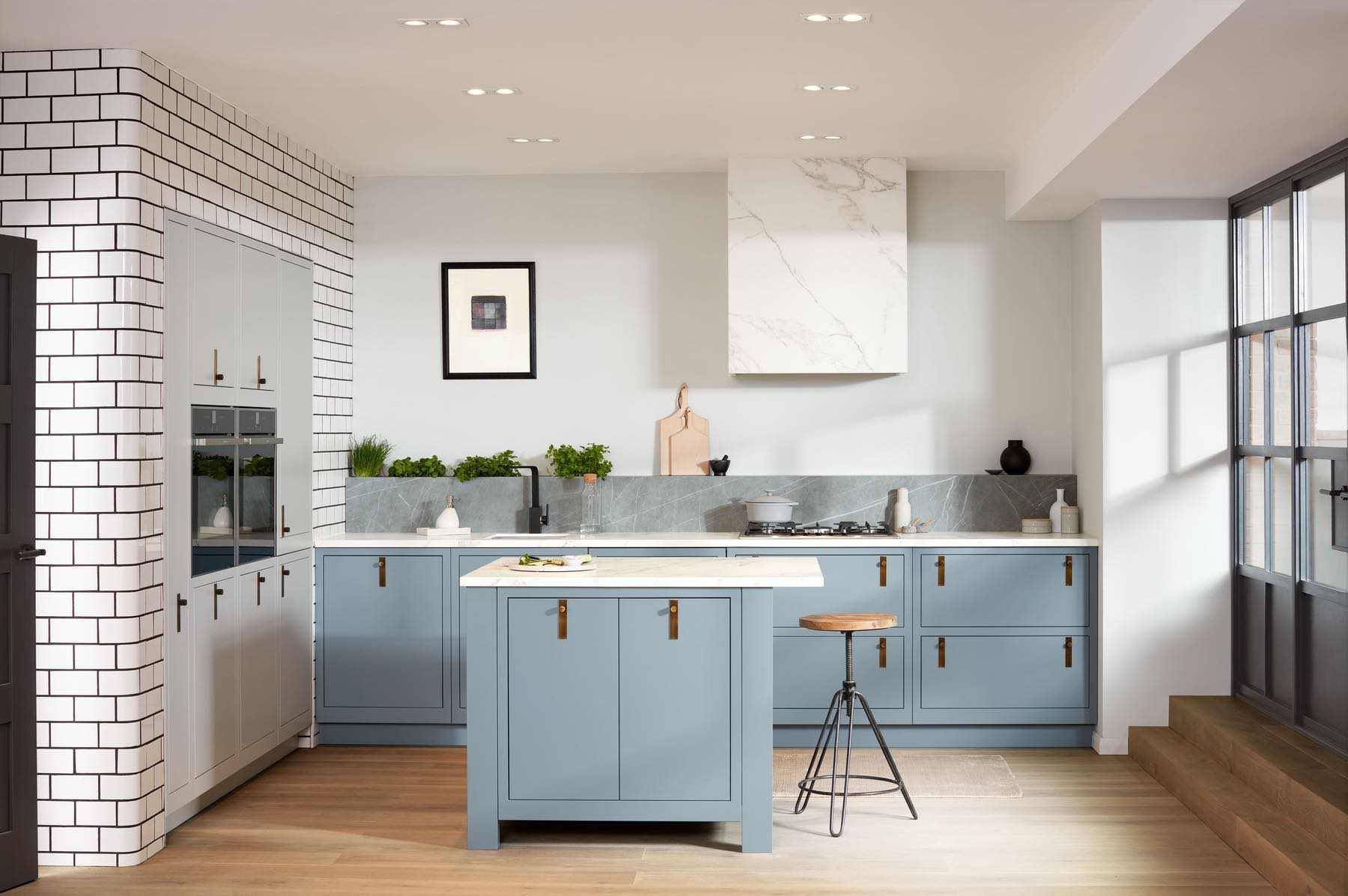 1909 Light Blue Kitchen With Island | My Dream Kitchen, London