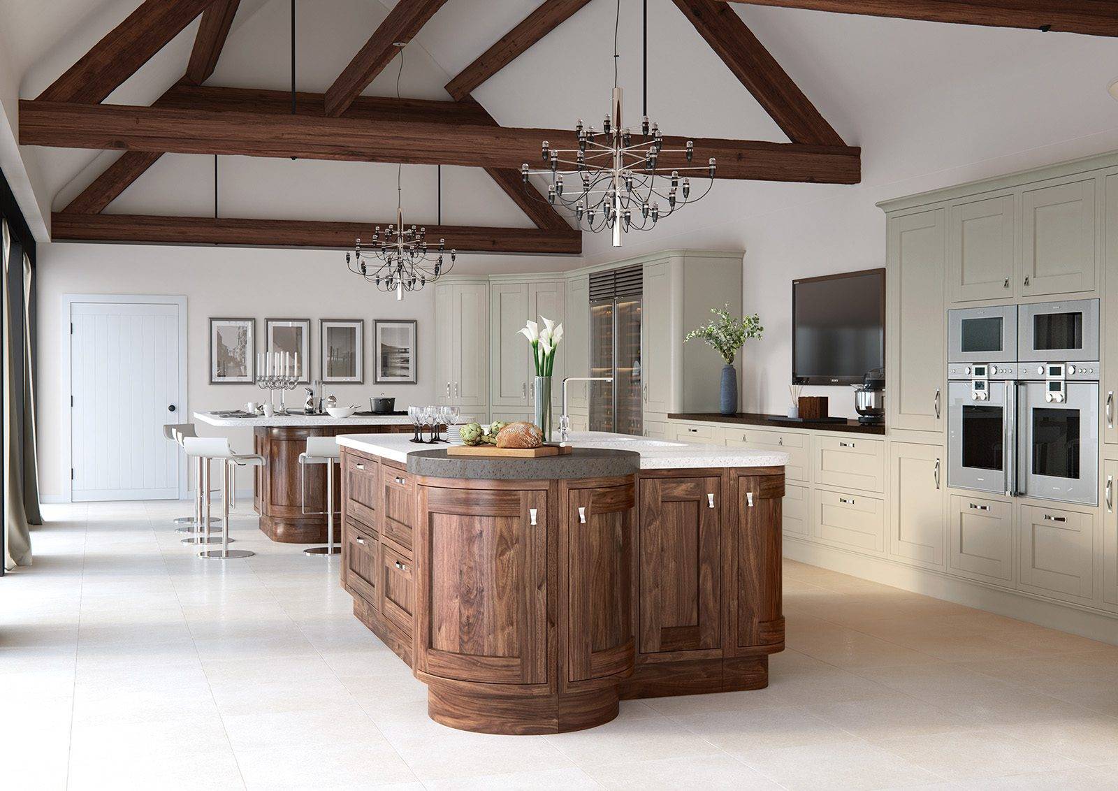 Aisling In Frame Traditional Kitchen With Curved Island | My Dream Kitchen, London