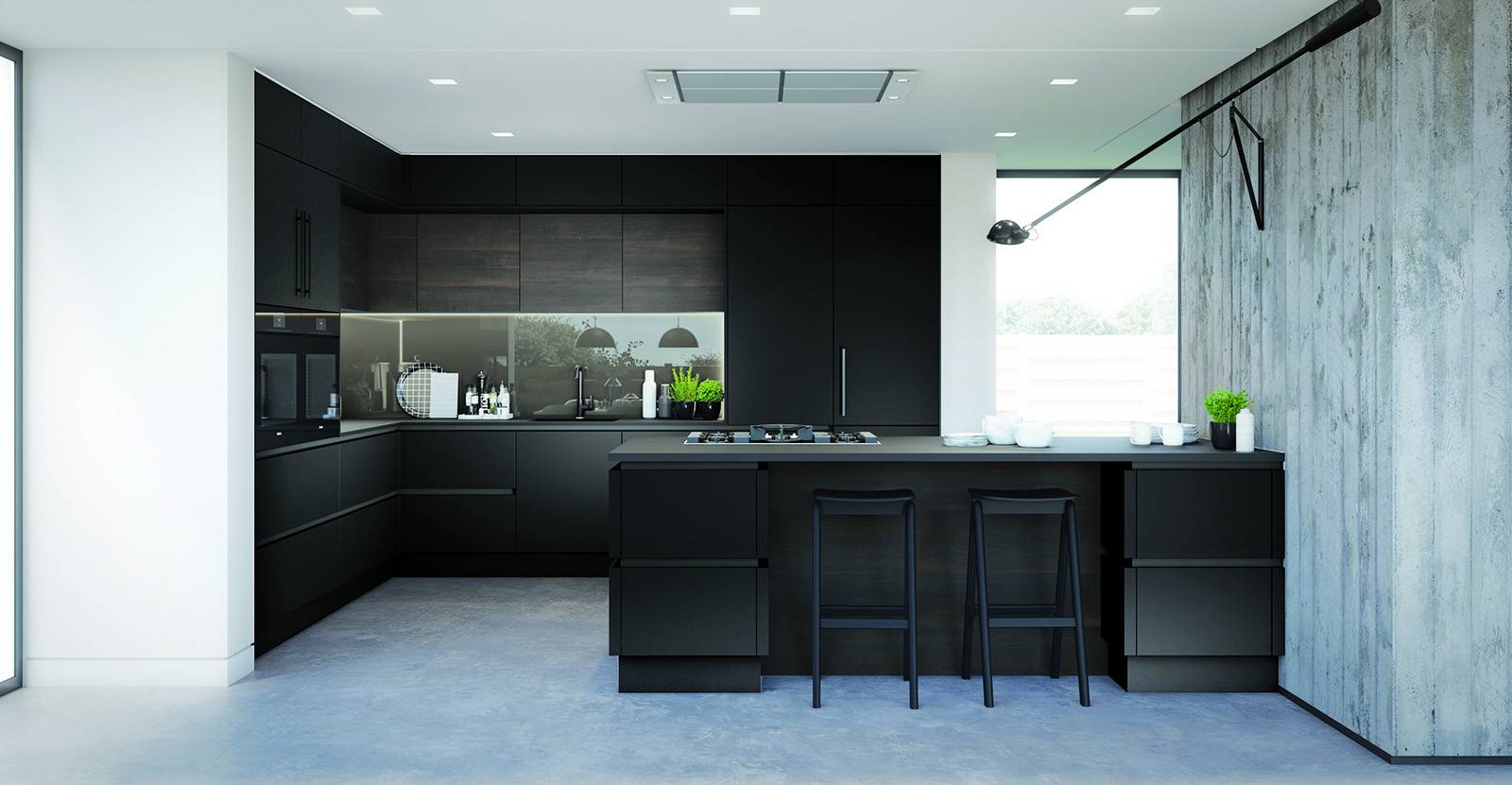 Second Nature Matt Black Handleless Kitchen | My Dream Kitchen, London