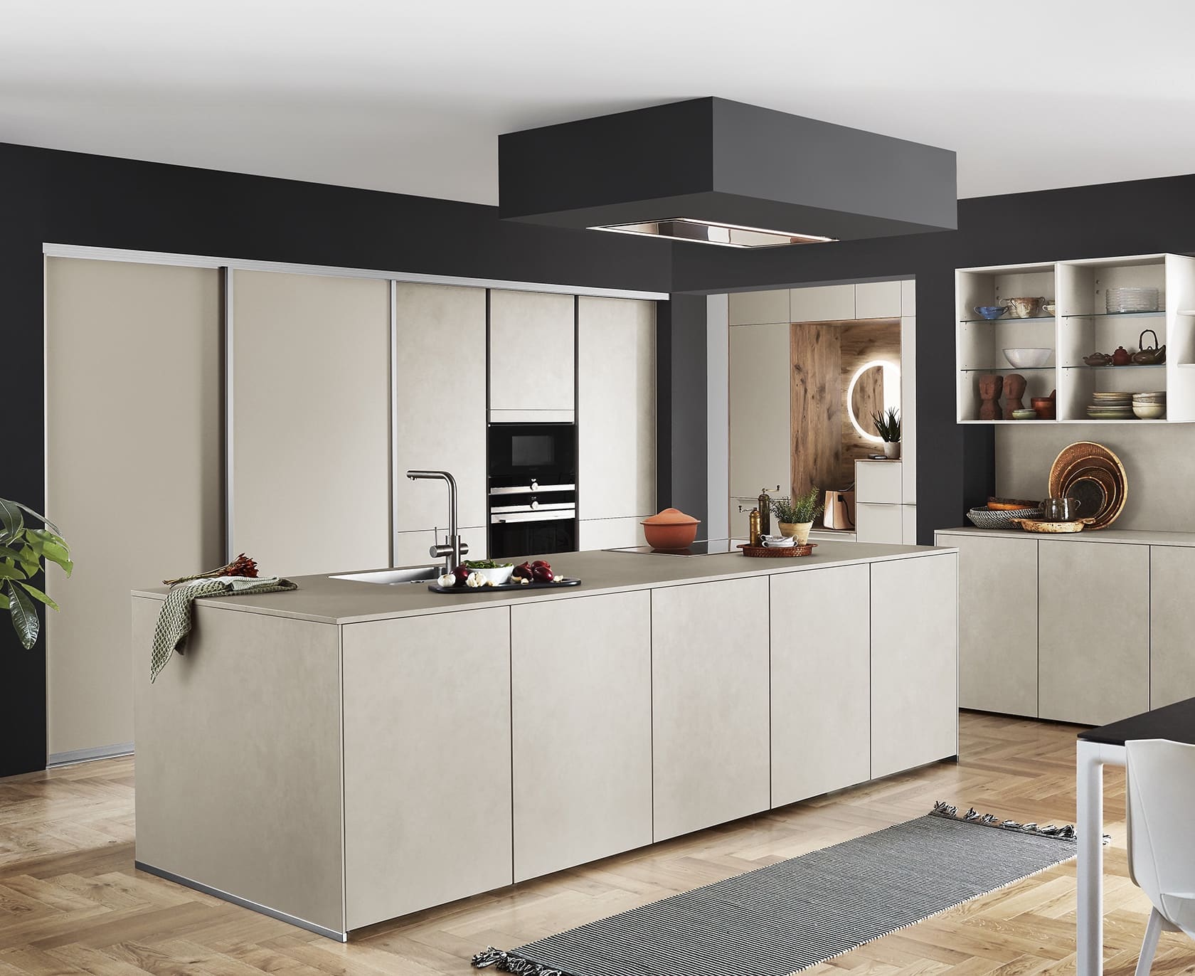 Nobilia Grey Handleless Concrete Kitchen | Square Kitchens, Barnsley
