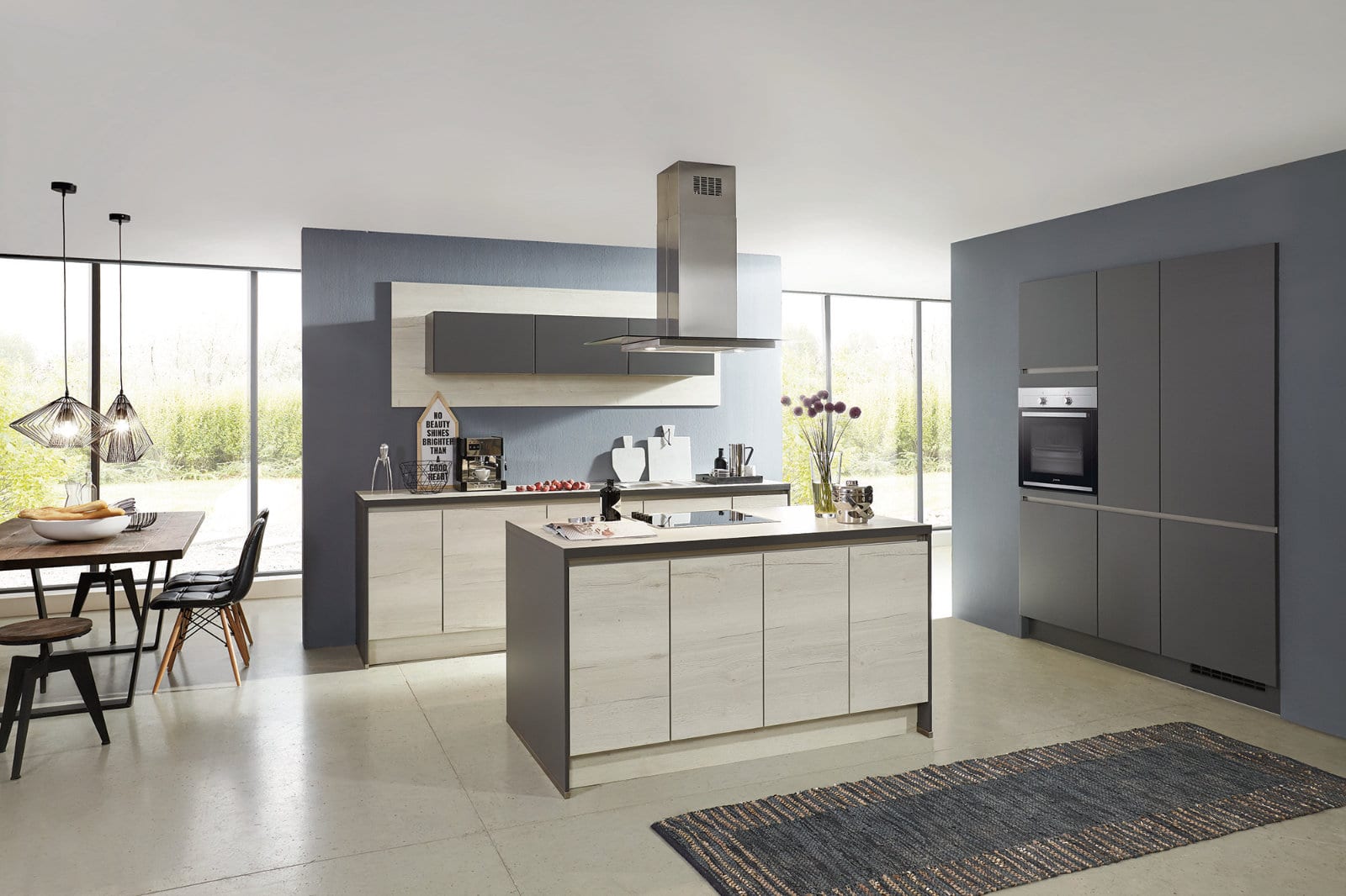 Nobilia Matt Ceramic Handleless Open Plan Kitchen With Island 2021 2 | Square Kitchens, Barnsley
