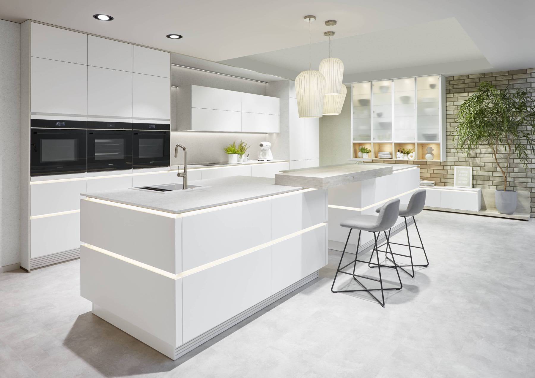 Nobilia Modern White Handleless Kitchen 2 | Square Kitchens, Barnsley