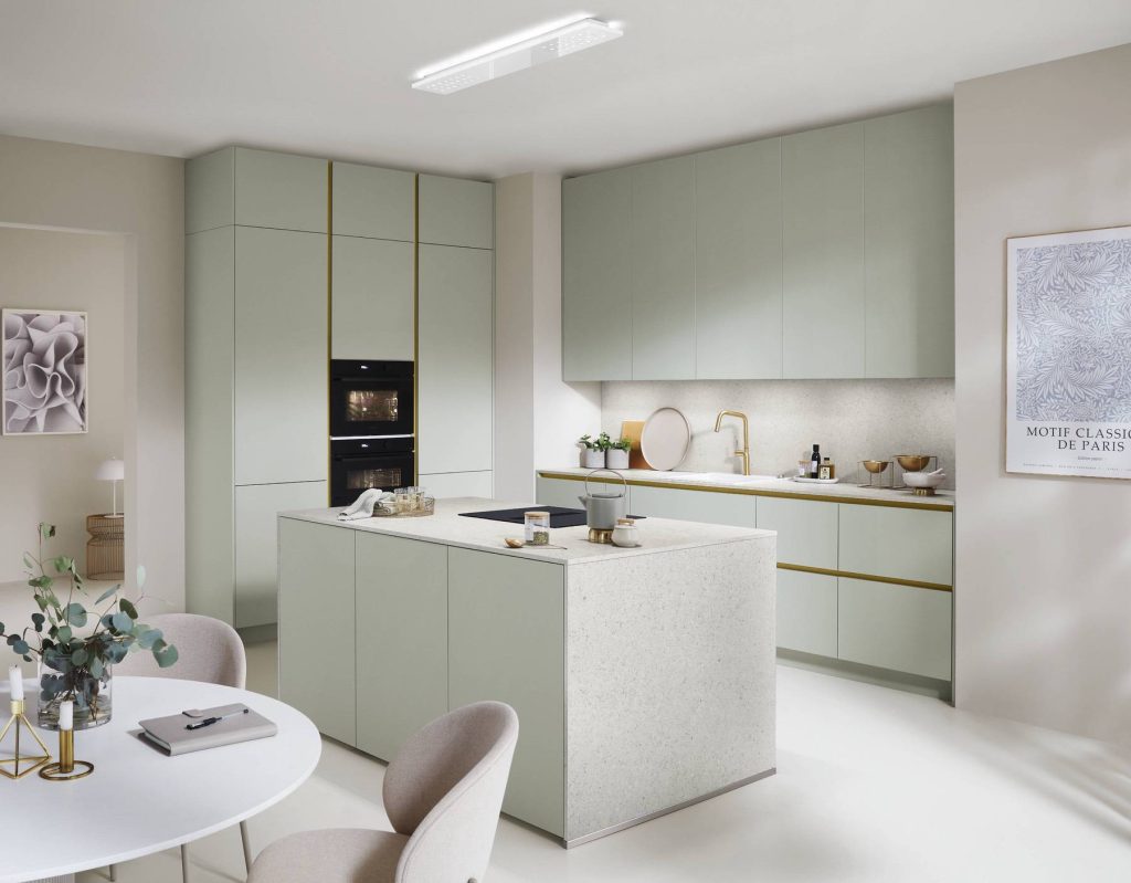 Nobilia Pastel Light Island Kitchen | Square Kitchens, Barnsley