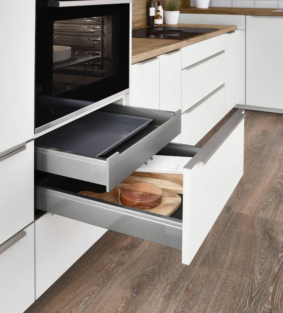 Innovative Kitchen Storage Barnsley | Smart Storage Solutions by Square German Kitchens - Nobilia Storage Cabinet Draws | Square Kitchens, Barnsley
