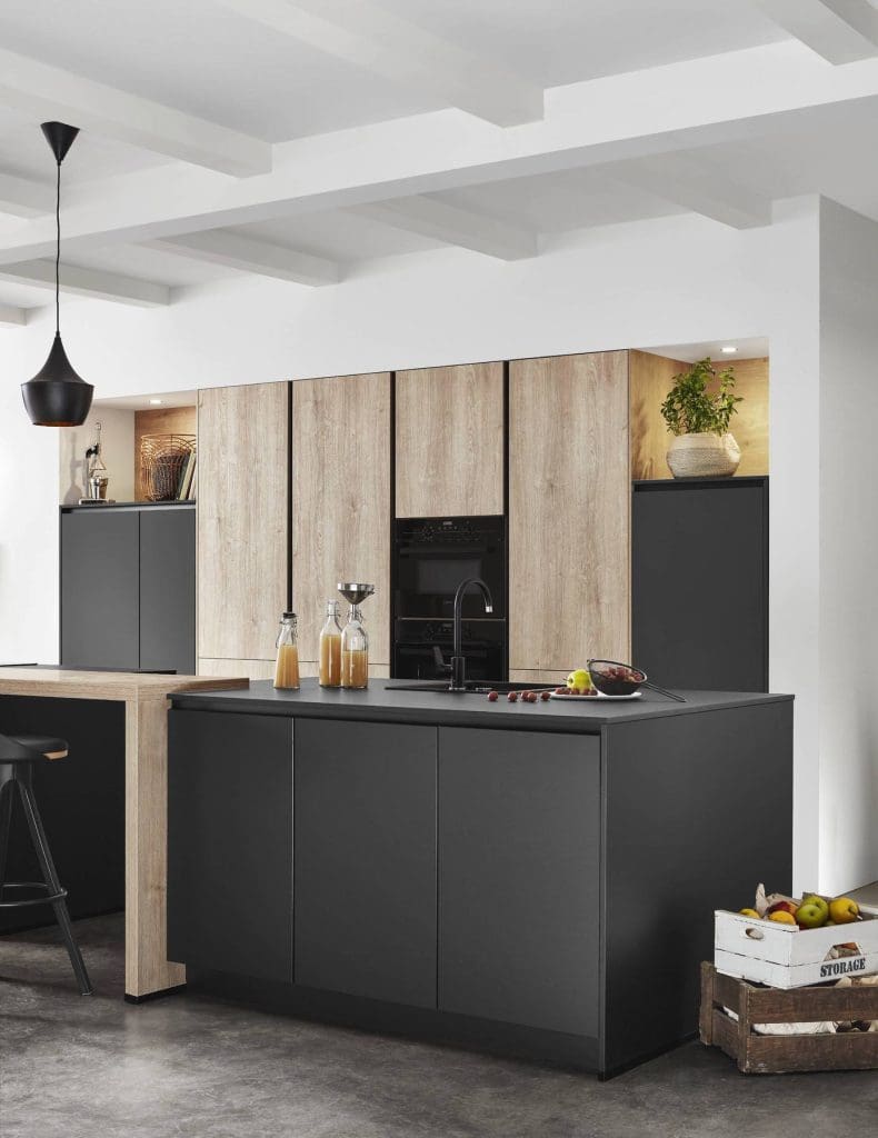 Trusted Kitchen Companies Wakefield - Nobilia Wooden Modern Open Plan Kitchen | Square Kitchens, Barnsley