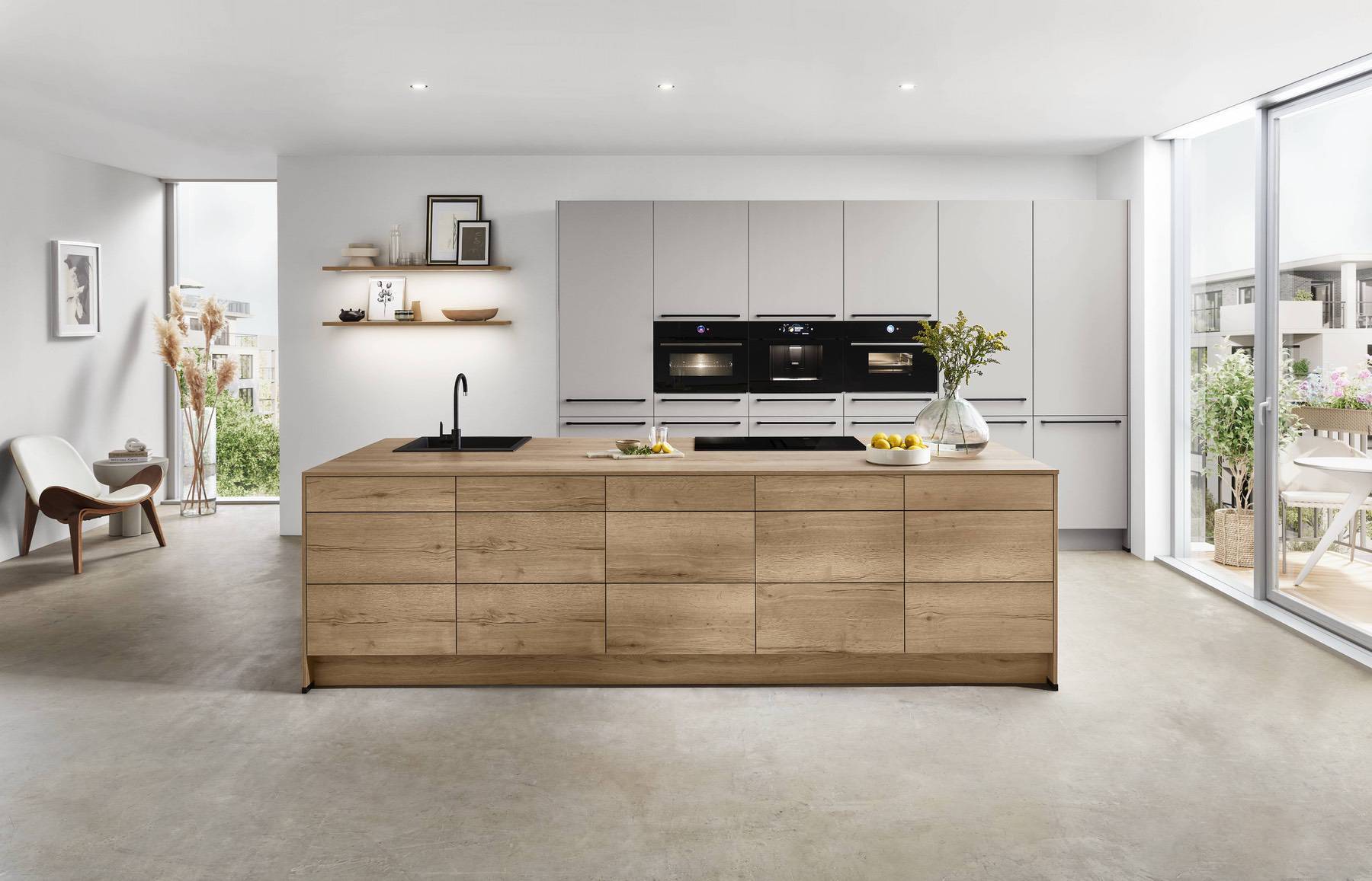 Nobilia Modern Dark Wood U Shaped Kitchen 2021 | Square Kitchens, Barnsley