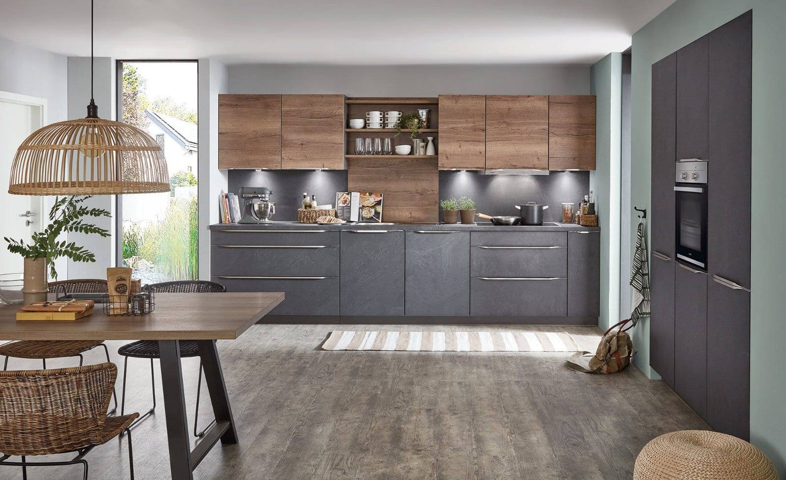 Nobilia Modern Dark Wood U Shaped Kitchen 2021 | Square Kitchens, Barnsley