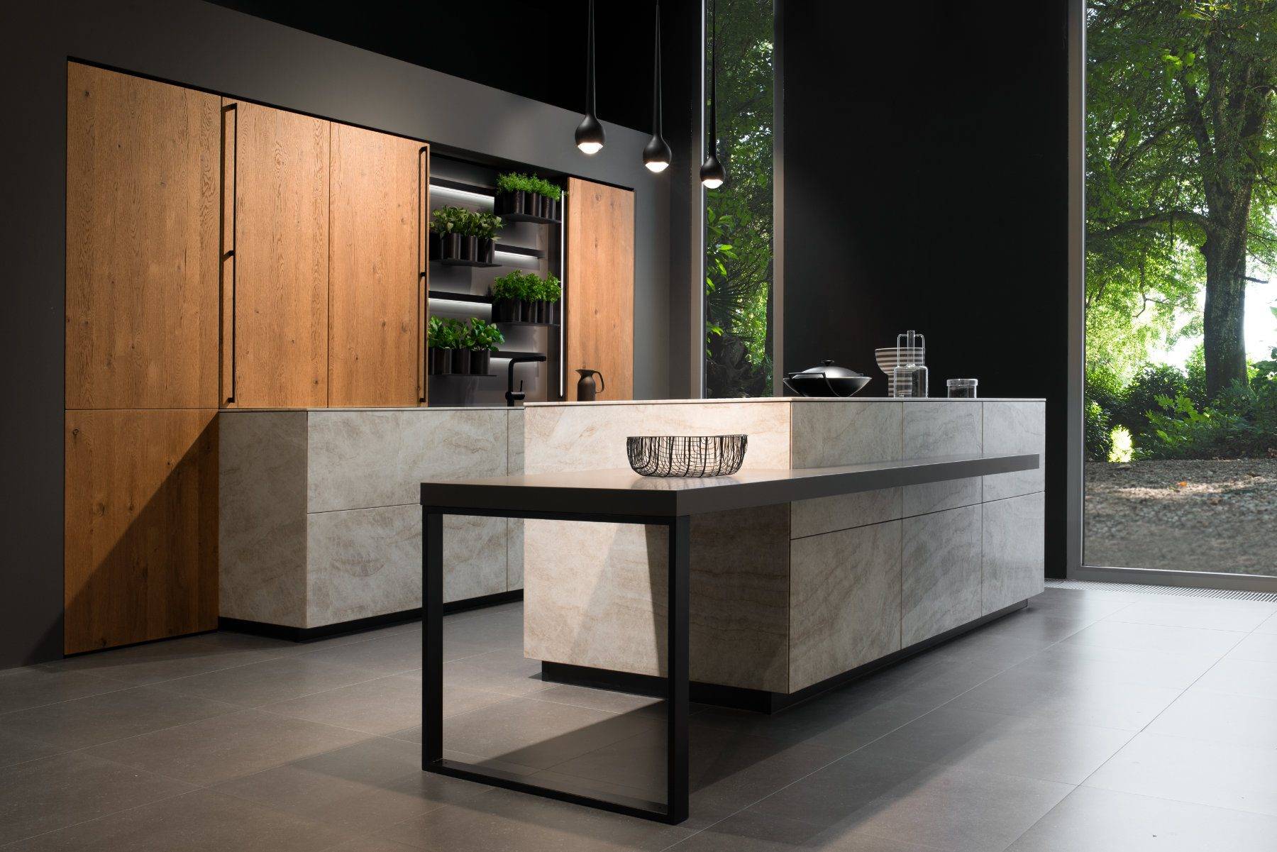Nobilia Modern Dark Wood U Shaped Kitchen 2021 | Square Kitchens, Barnsley