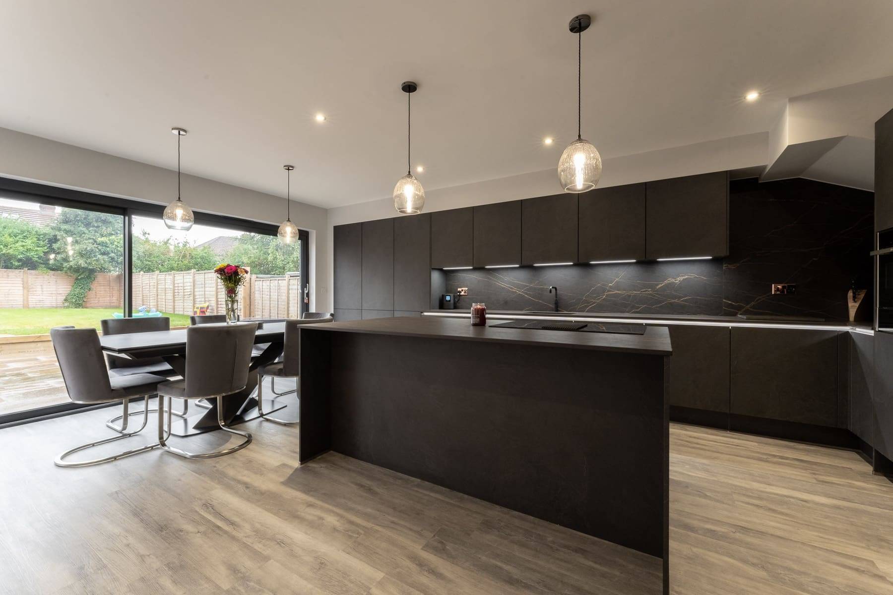 Nobilia Modern Dark Wood U Shaped Kitchen 2021 | Square Kitchens, Barnsley