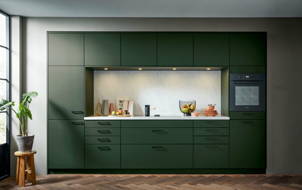 Schuller Vibrant Matt Compact Kitchen 1 | Sia Kitchens, Hertfordshire