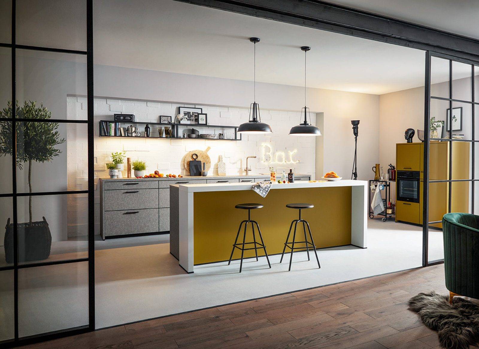 Schuller Vibrant Matt Modern Open Plan Kitchen With Island 1 | Sia Kitchens, Hertfordshire
