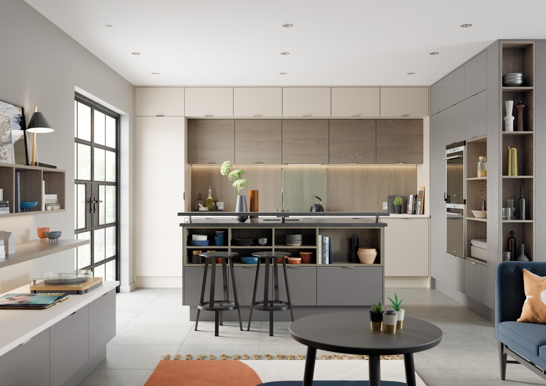 Kitchen Stori Matt L Shaped Kitchen With Island | Portfolio Kitchens, Swinton