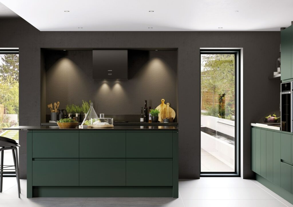 Strada Matte Deep Forest Kitchen | Portfolio Kitchens, Swinton