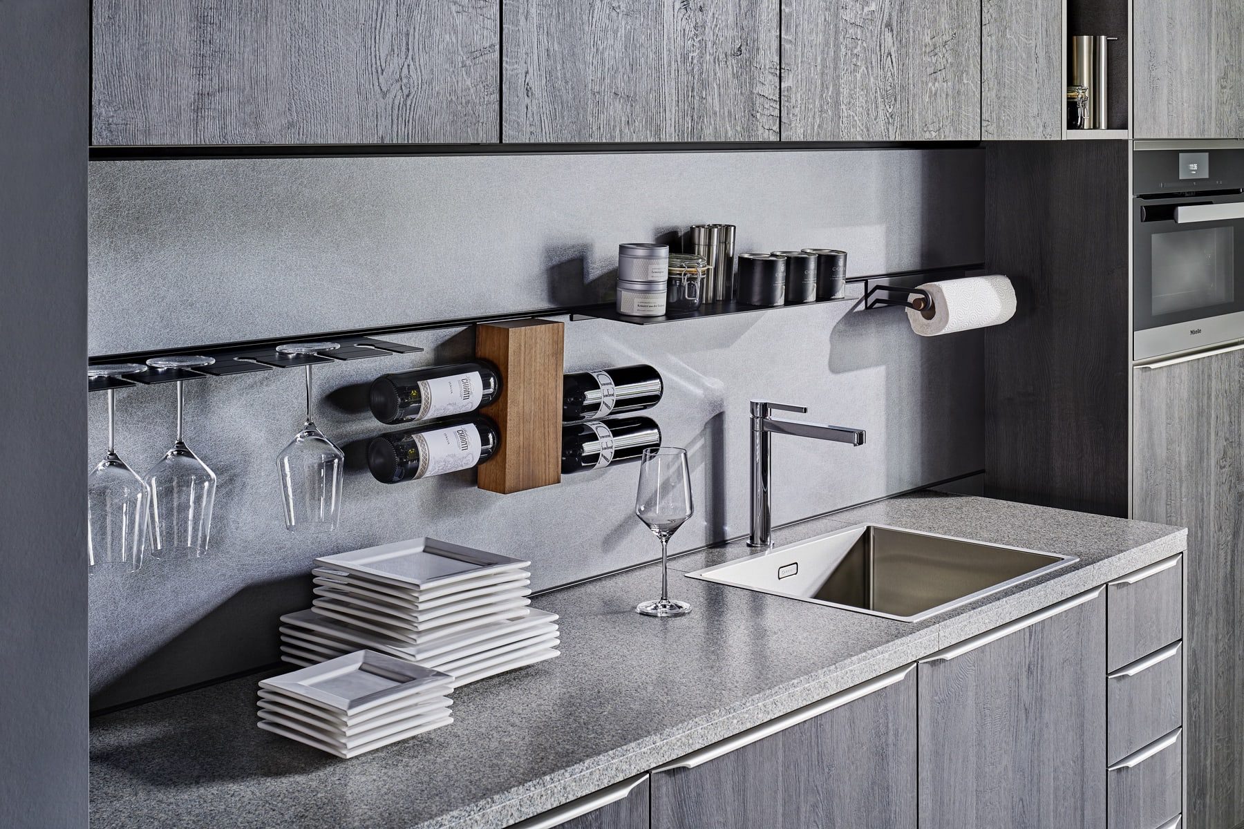 Warendorf Splashback Open Storage | Portfolio Kitchens, Swinton