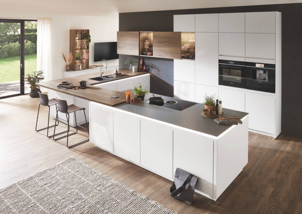 Nobilia Light Grey White Handleless Kitchen | Portfolio Kitchens, Swinton