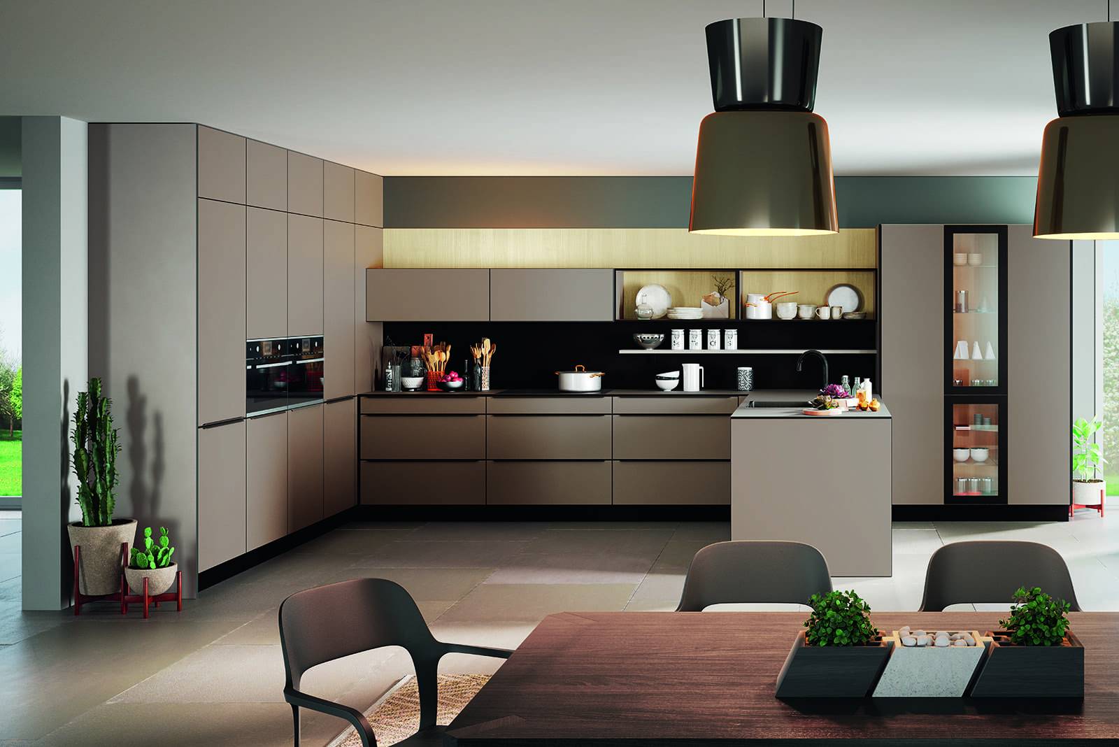 Rotpunkt Matt Terra Grey U Shaped Kitchen | Portfolio Kitchens, Swinton