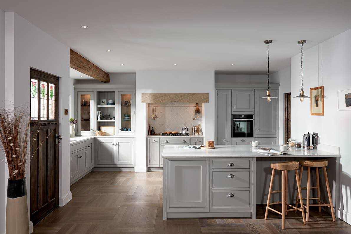 1909 Light Grey In Frame Kitchen | Portfolio Kitchens, Swinton
