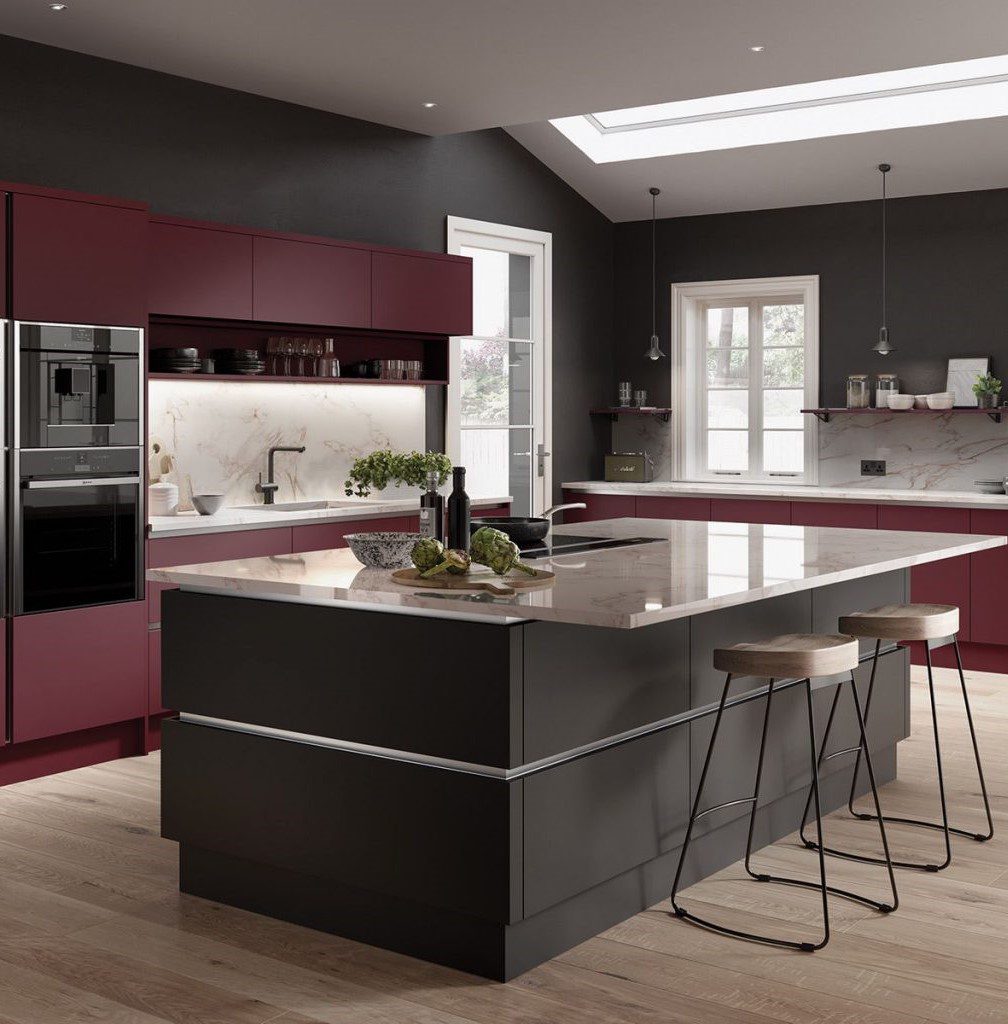 Zurfiz Serica Matt Black Serica Matt Plum 1536X1024 1 | Royal Kitchen Designs, Pontypool
