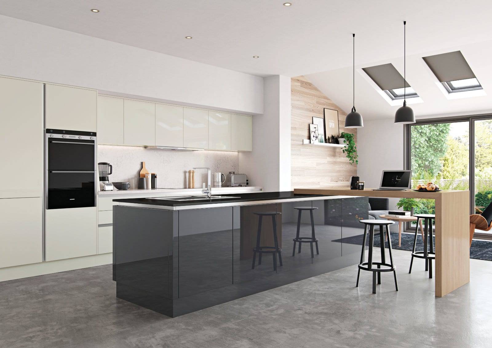 Alku Gloss Open Plan Kitchen With Island 1 | Royal Kitchen Designs, Pontypool