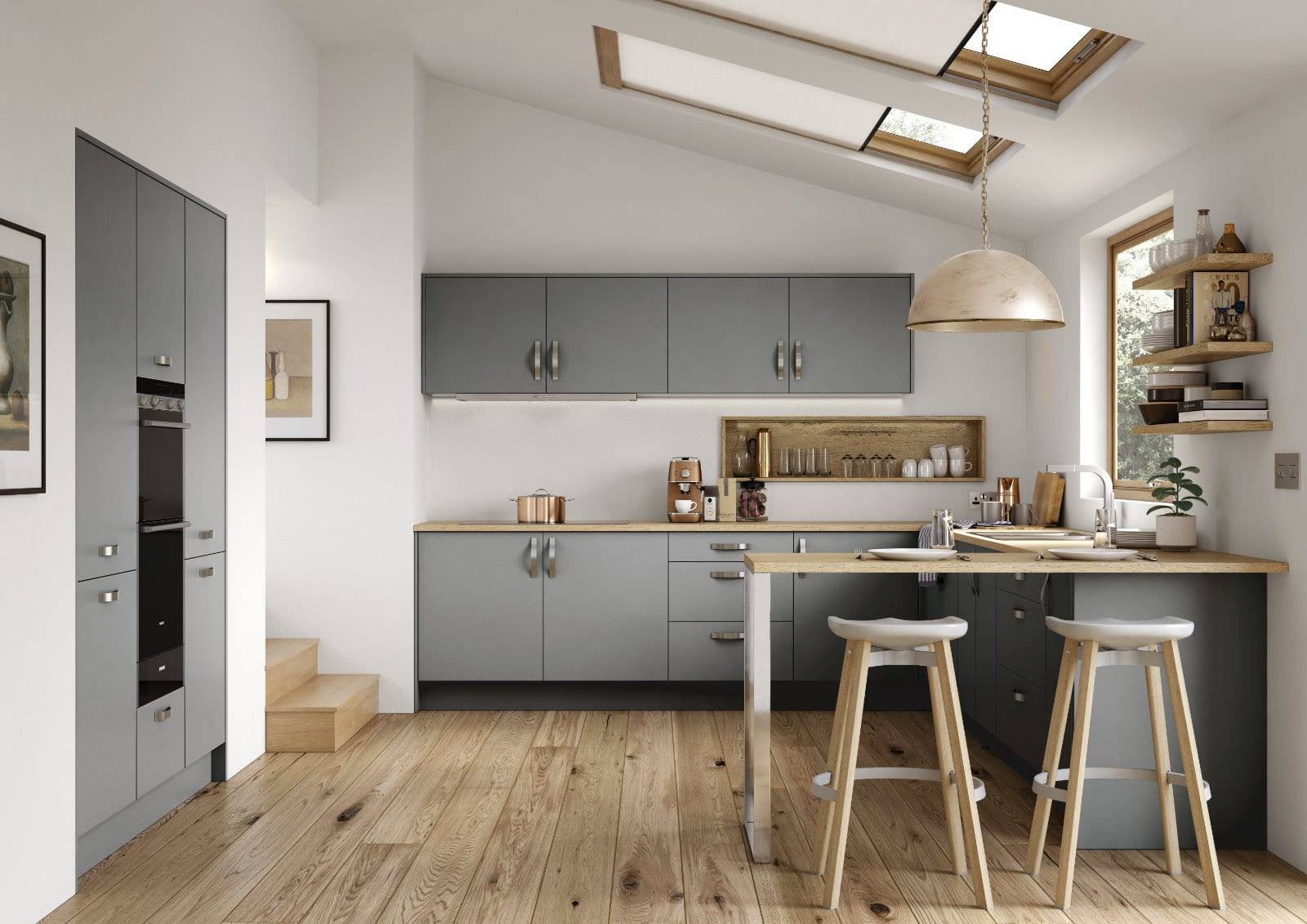 Alku Modern Matt Grey U Shaped Kitchen | Royal Kitchen Designs, Pontypool