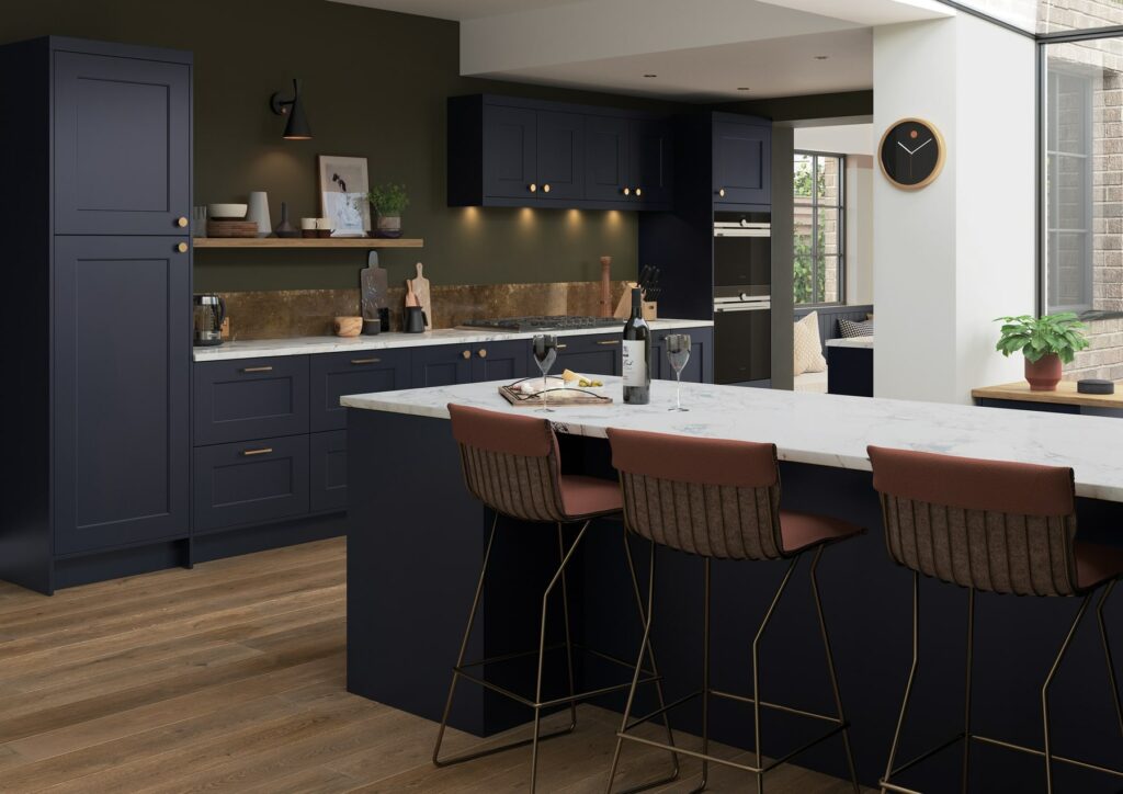 Florence Slate Blue In Frame Kitchen | Colourhill, Boughton