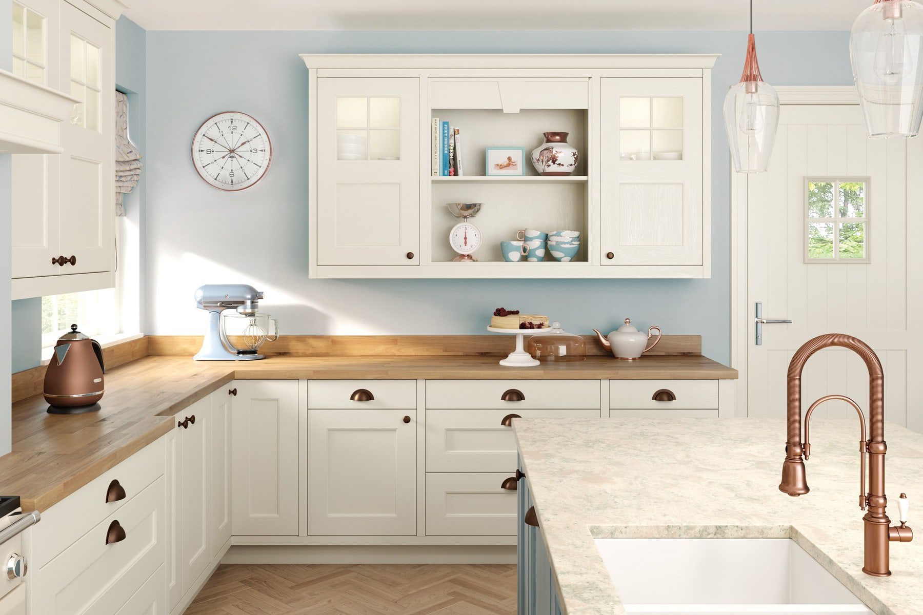 Wakefield Porcelain And Pantry Blue Shaker Kitchen | Colourhill, Boughton