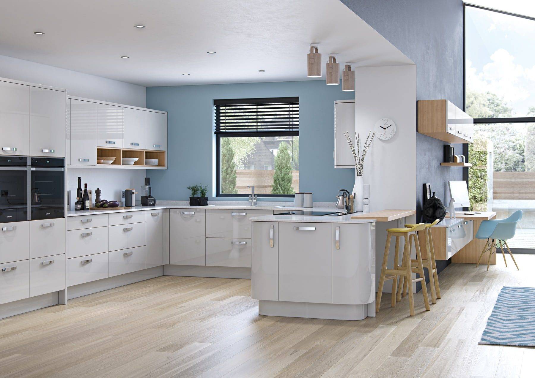 Zola Gloss Light Grey U Shaped Kitchen | Colourhill, Lincoln