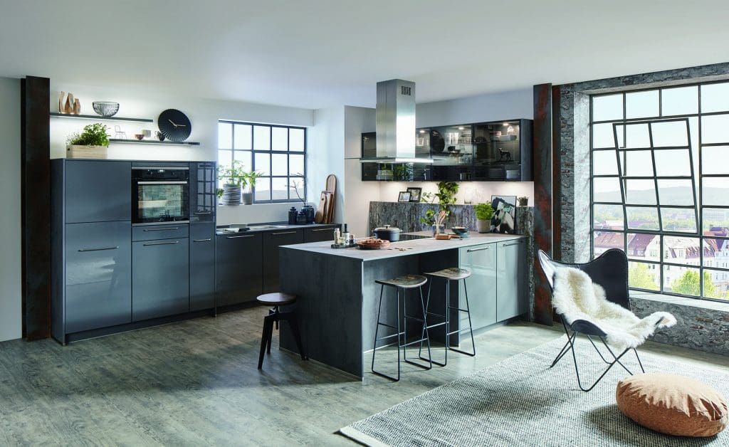 Nobilia Grey Gloss Modern U Shaped Kitchen 2021 1 | Qudaus Living, Sutton Coldfield