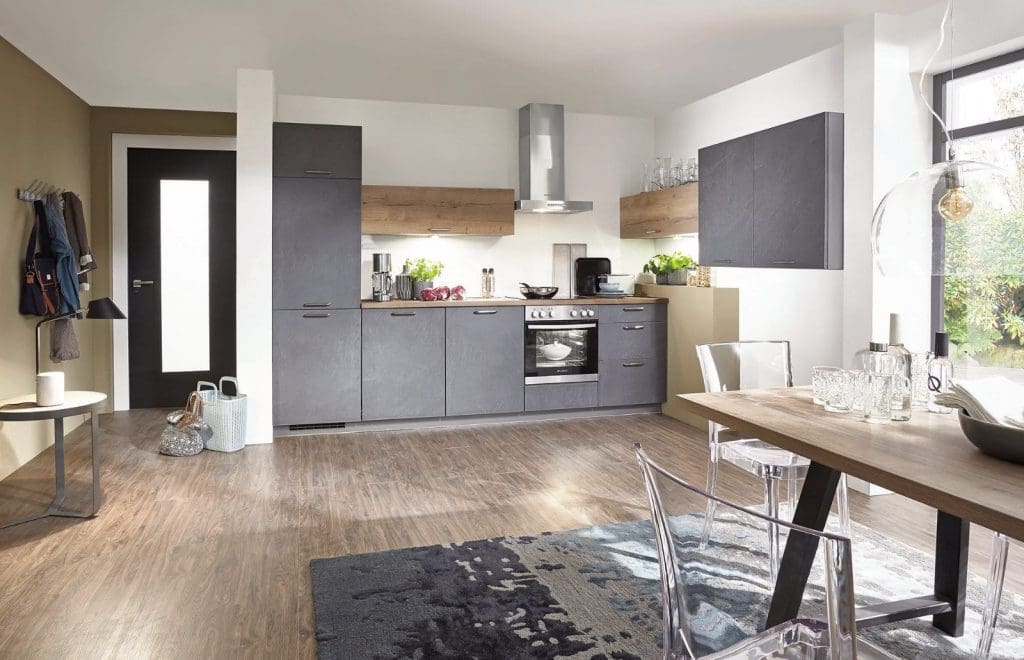 Nobilia Grey Stone Wood Compact Kitchen 2021 | Qudaus Living, Sutton Coldfield