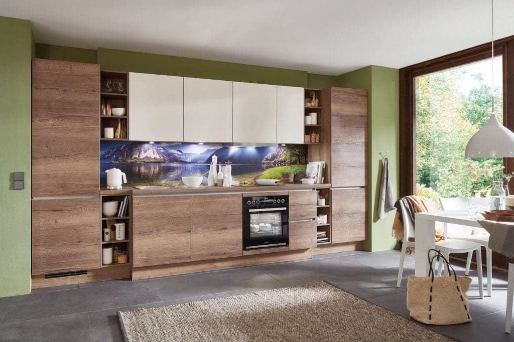 Nobilia Modern Wood Handleless Compact Kitchen 2021 | Qudaus Living, Sutton Coldfield