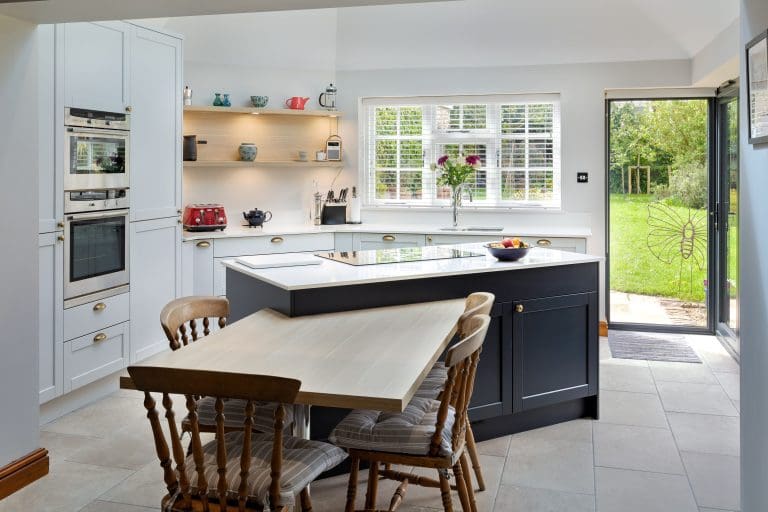 Angles And Interest In Small But Beautifully Formed Kitchen