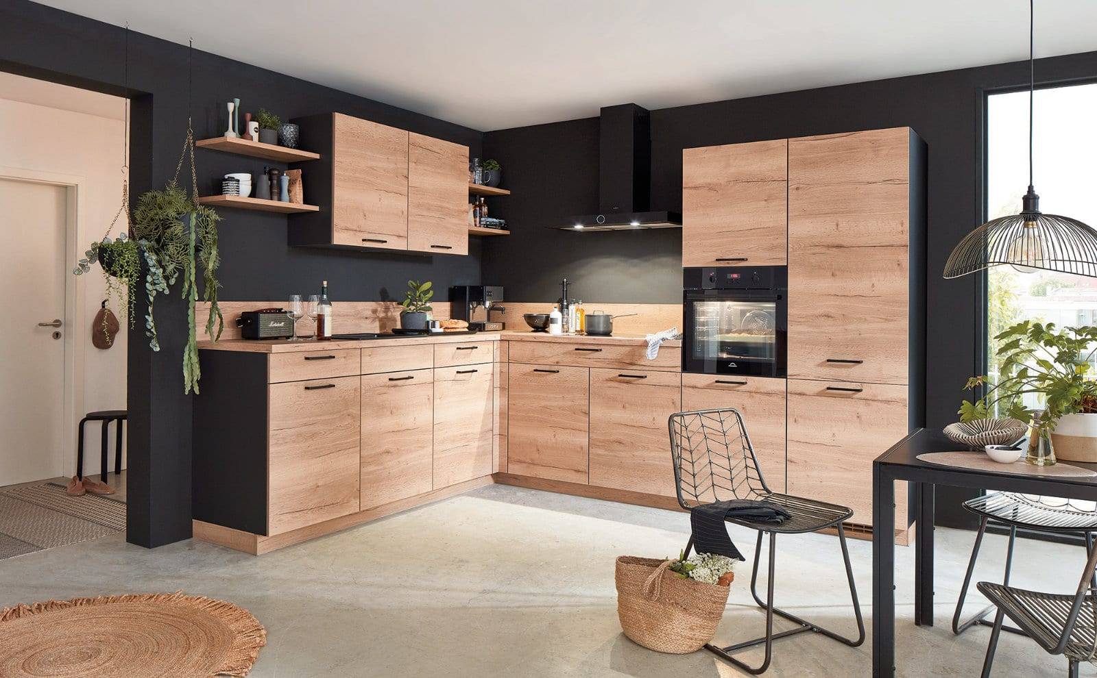 Nobilia Wood L Shaped Kitchen 2021 | Qudaus Living, Sutton Coldfield