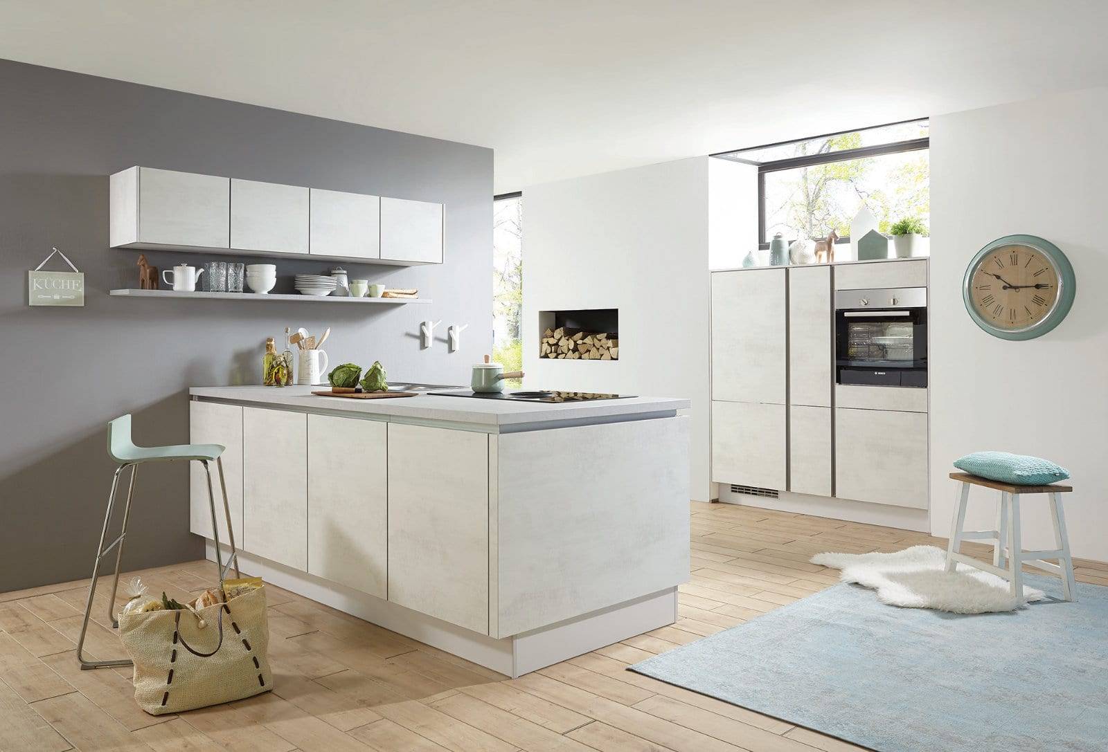 Nobilia Modern Stone Handleless Kitchen With Island 2021 | Qudaus Living, Sutton Coldfield