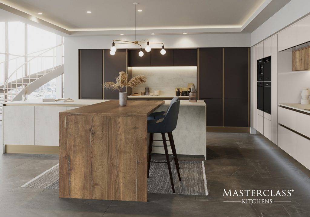 Masterclass Modern Matt Kitchen With Wood Island 1024X717 2 | Plum-Mex, Farnham