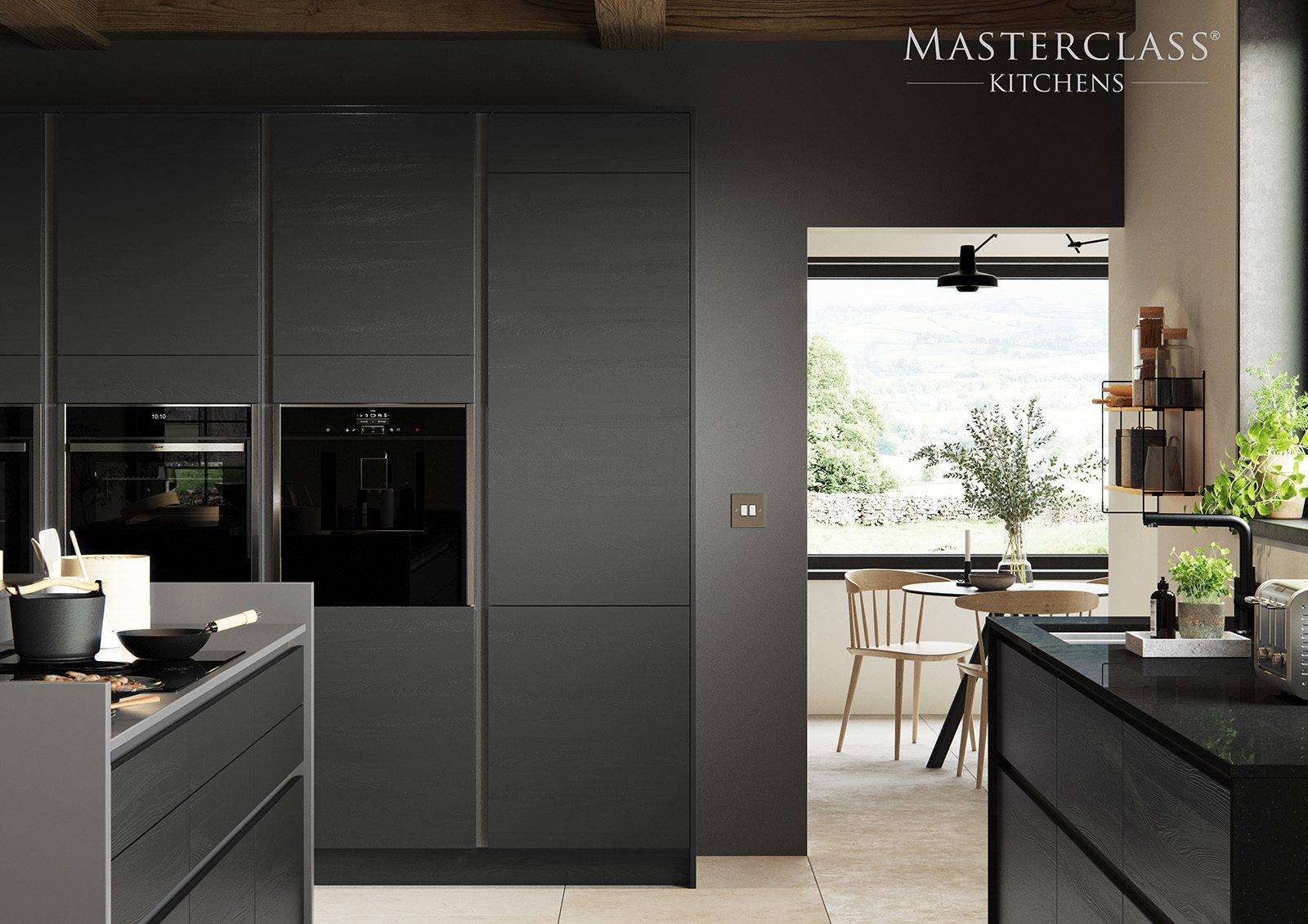 Masterclaass Graphite Handleless Kitchen | Plum-Mex, Farnham
