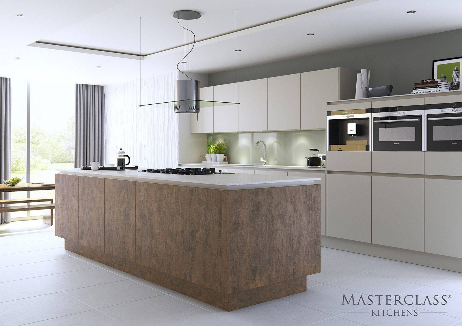 Masterclass Matt Handleless Kitchen With Copper Oxide Island | Plum-Mex, Farnham
