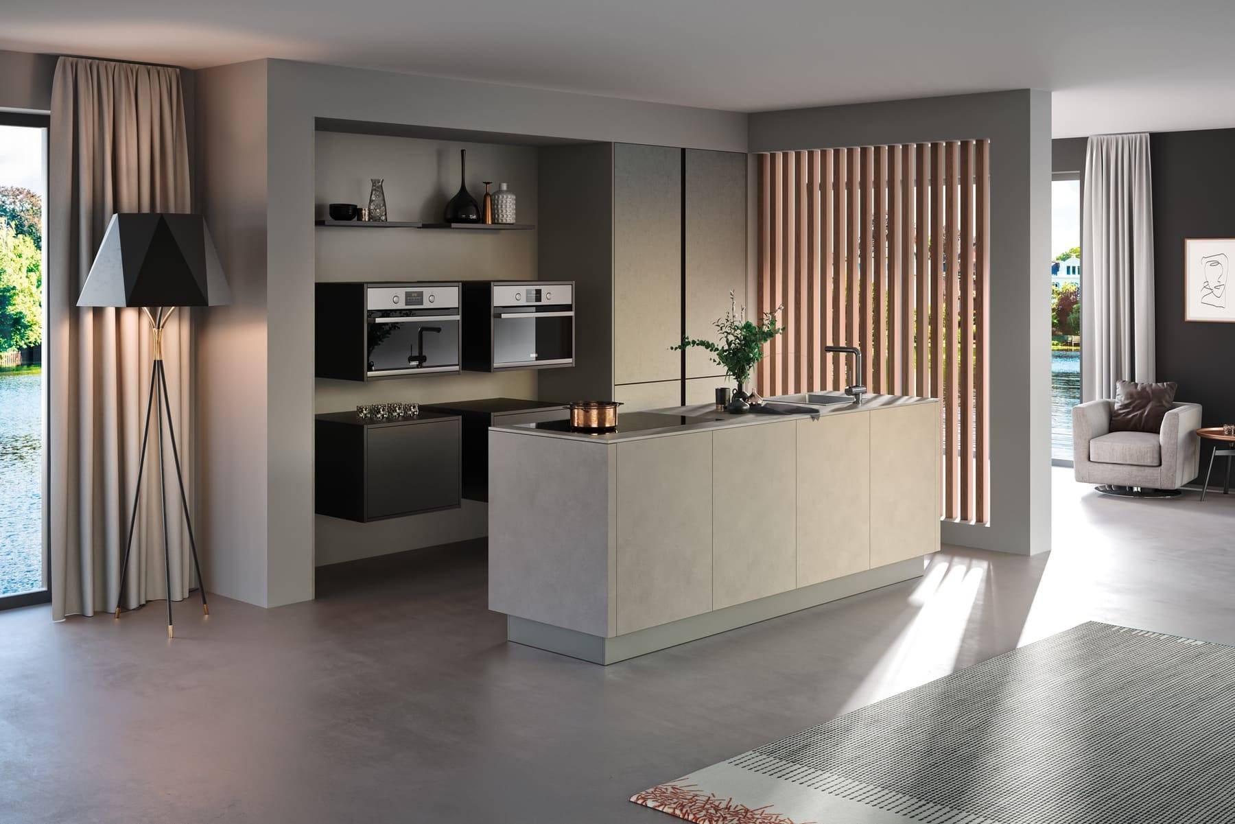 Rotpunkt Stone Handleless Kitchen 1 | Kitchens By Design, Herefordshire